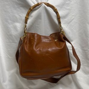 Gucci Brown Leather Diana Bamboo Handle Shoulder Bag